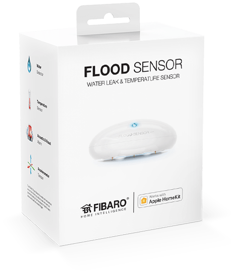 Smart Home München: Verpackung FIBARO Flood Sensor Apple Homekit